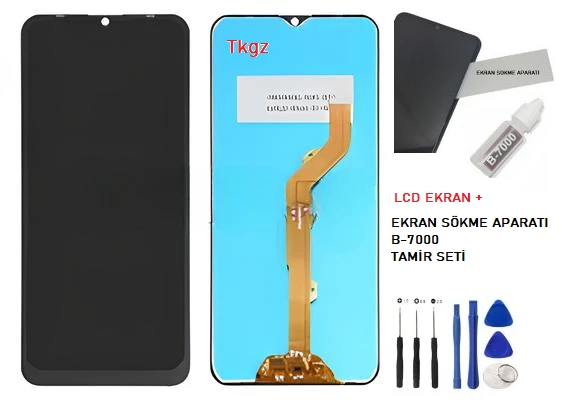 Tkgz Tecno Camon 12 AİR Uyumlu Lcd Ekran Dokunmatik SERVİCE PACK + HD Nano Ekran Korucu - Resim 2
