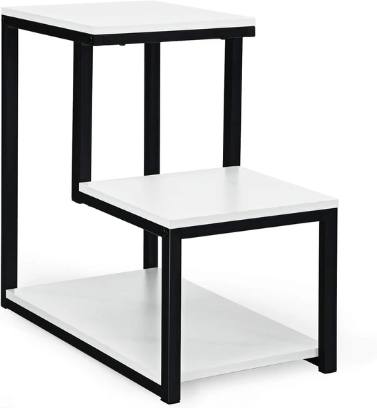 3 Katlı Kanepe Sehpası, Saklama Raflı Sehpa, Komodin, Merdiven Şeklinde Sehpa, Oturma Odası veya Yatak Odası için sehpa - 8