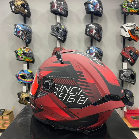 MT Helmets Thunder 4 SV Luminence D5 Mat Kırmızı - Resim 4