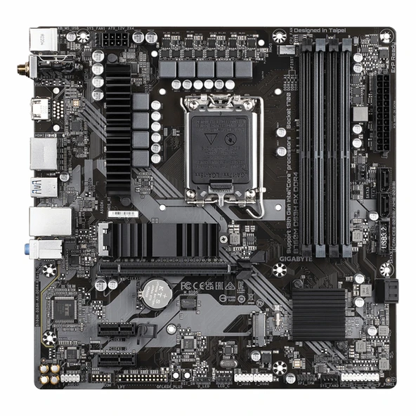Gigabyte B760M DS3H AX DDR4 (5333MHz)OC M.2 HDMI/DP/USB-C PCIe 4.0 1700P mATX Anakart - Resim 2