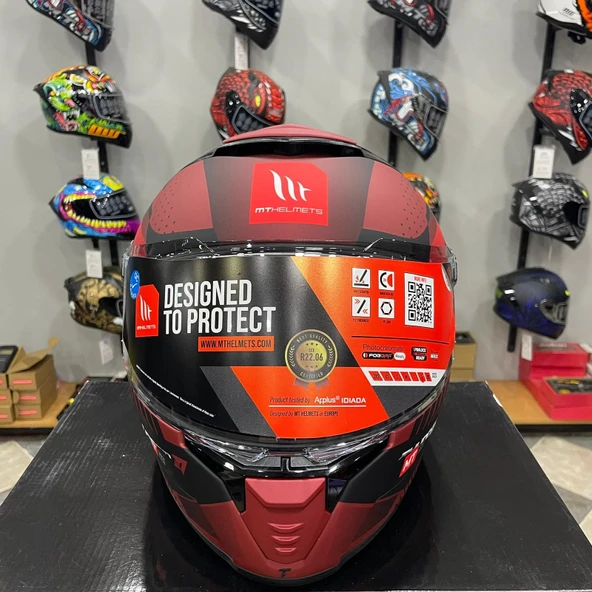 MT Helmets Thunder 4 SV Luminence D5 Mat Kırmızı - Resim 5