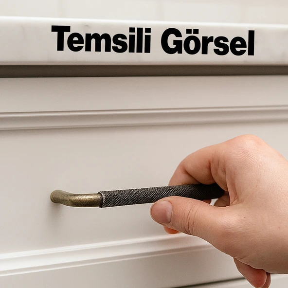 Uber Tırtıklı Antik Sarı Metal Kulp 320 mm 32 cm Mobilya Çekmece Mutfak Dolabı Dolap Modern Kapak - Resim 7