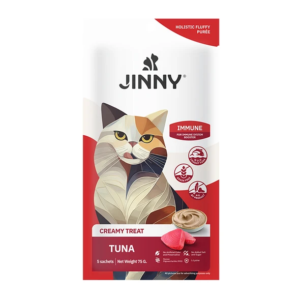 Jinny Ton Balıklı Bağışıklı Güçlendirici Creamy Kedi Ödülü 5x15 Gr ürün görseli 1