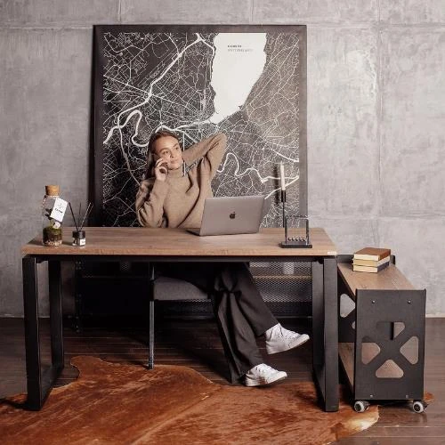 Tekerlekli Raf Ünitesi 2 Katlı Banyo Rafı Mutfak Rafı Ofis Rafı Servis Sehpası Organizer (kahve) - 3