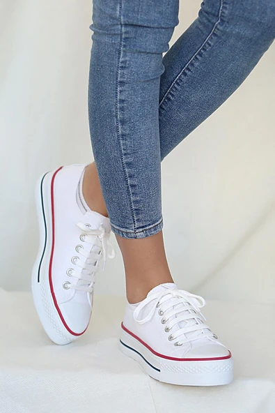 Pembe Potin Rahat Kalın Taban Keten Kadın Sneaker 10-9999-22 - 2