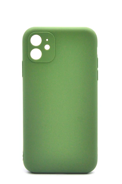 iPhone 11 Uyumlu Düz Renk Esnek Yumuşak Silikon Kılıf  Rubber Yeşil ürün görseli