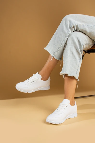 Pembe Potin Bağcıklı Comfort Taban Kadın Sneaker A1971-23Cilt - 1