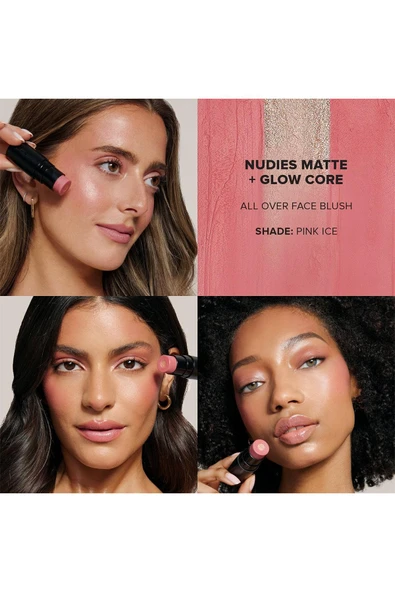 Nudestix Yanak + Göz + Dudak Renklendirici Işıltılı Stick Pink Ice 6GR - Resim 3