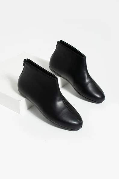 Pembe Potin İnce Taban Çarık Görünümlü Fermuarlı Kadın Bot&Bootie 53-1300-23Cilt - Resim 10