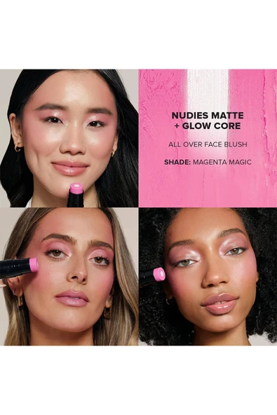 Nudestix Yanak + Göz + Dudak Renklendirici Işıltılı Stick Magenta Magic 6GR - Resim 3