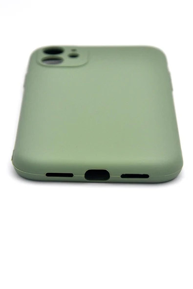 iPhone 11 Uyumlu Düz Renk Esnek Yumuşak Silikon Kılıf  Rubber Yeşil - Resim 4