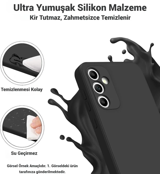 Samsung Galaxy A03 Uyumlu Kamera Çıkıntılı Silinebilir Leke Tutmaz İçi Kadife Lansman Kılıf - 5