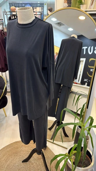 invee modal kumaş fresh takim 7126 siyah - Resim 5