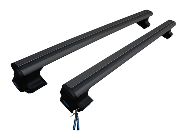 TrophyBars Kilitli Port Bagaj Ayağı Tavan Çıtası Barı Ara Atkı Oluksuz Siyah 120cm - Resim 3