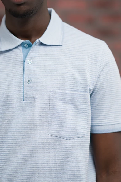 Advante Rahat Kesim Örme Dokumalı Cepli Polo Yaka T-shirt - Resim 6