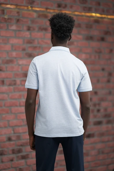 Advante Rahat Kesim Örme Dokumalı Cepli Polo Yaka T-shirt - Resim 5