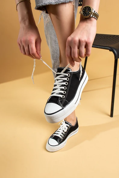 Pembe Potin Rahat Kalın Taban Keten Kadın Sneaker 10-9999-22 - 6