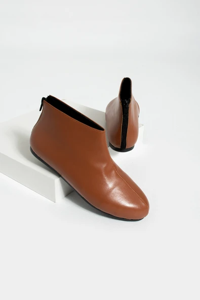 Pembe Potin İnce Taban Çarık Görünümlü Fermuarlı Kadın Bot&Bootie 53-1300-23Cilt - Resim 11