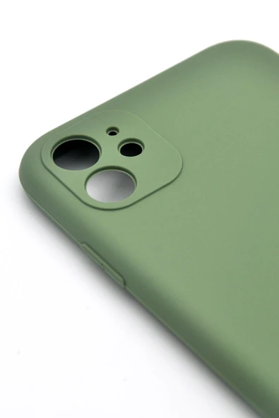 iPhone 11 Uyumlu Düz Renk Esnek Yumuşak Silikon Kılıf  Rubber Yeşil - Resim 3