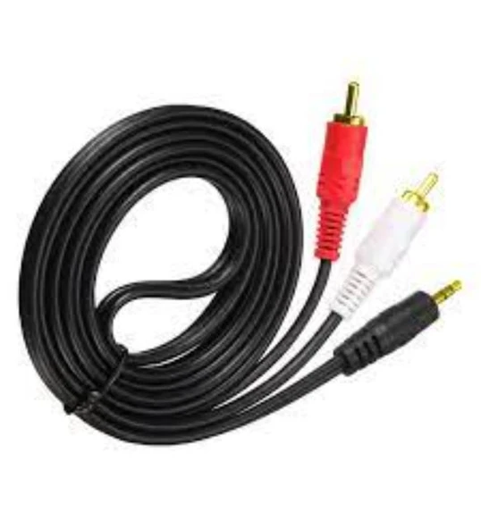 Hadron Hdx1024 3.5Mm To 2Rca Kablo 2Line Gold 1.5M Siyah - 3