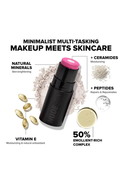 Nudestix Yanak + Göz + Dudak Renklendirici Işıltılı Stick Pink Ice 6GR - Resim 4