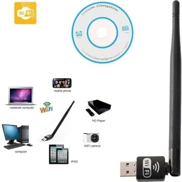 Pix-Link Lv-Uw10 Wifi Adaptör 150Mbps Uydu Cihazı Uyumlu 7601Ic Siyah - Resim 2