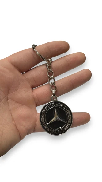 Mercedes İle Metal Anahtarlık Araba Anahtarlığı SİYAH 1. KALİTE ÇİFT TARAFLI ürün görseli