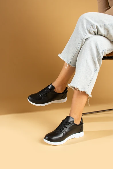 Pembe Potin Bağcıklı Comfort Taban Kadın Sneaker A1971-23Cilt - 8