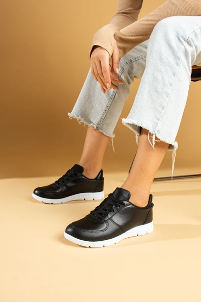 Pembe Potin Bağcıklı Comfort Taban Kadın Sneaker A1971-23Cilt - 2