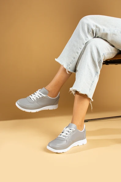 Pembe Potin Bağcıklı Comfort Taban Kadın Sneaker A1971-23Cilt - 9