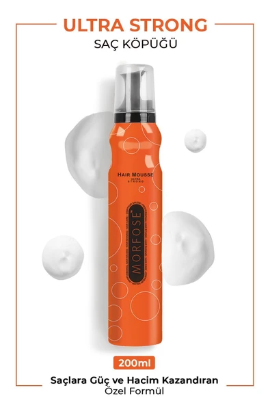 MORFOSE ULTRA STRONG SAÇ KÖPÜĞÜ 200 ML - GÜÇLÜ TUTUŞ
