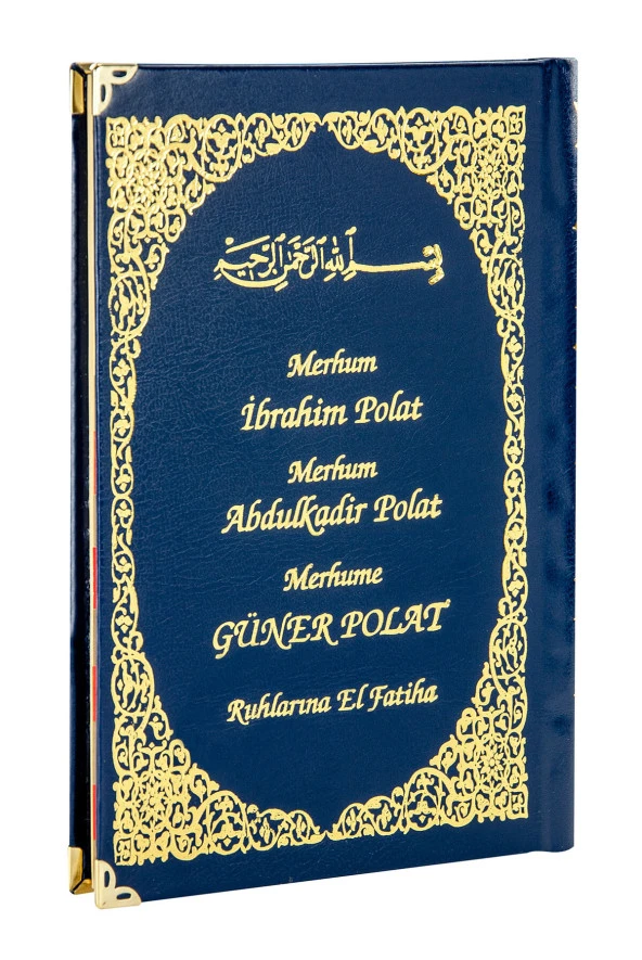 50 ADET - İsim Baskılı Ciltli Yasin Kitabı - Orta Boy - 128 Sayfa - Lacivert Renk - Dini Hediyelik