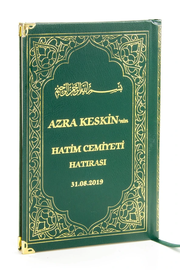 50 ADET - İsim Baskılı Ciltli Yasin Kitabı - Orta Boy - 176 Sayfa - Yeşil Renk - Mevlüt Hediyeliği ürün görseli 1