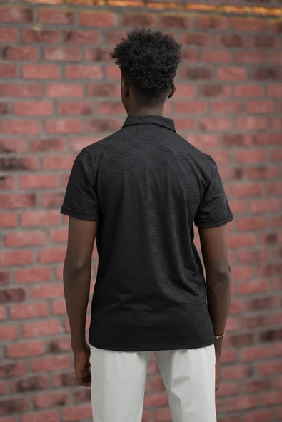 Advante Regular Fit Likralı Kendinden Desenli Polo Yaka T-shirt - Resim 8