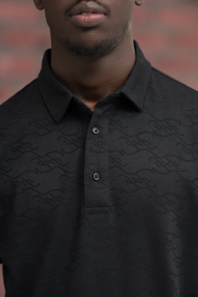 Advante Regular Fit Likralı Kendinden Desenli Polo Yaka T-shirt - Resim 7