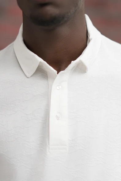 Advante Regular Fit Likralı Kendinden Desenli Polo Yaka T-shirt - Resim 4