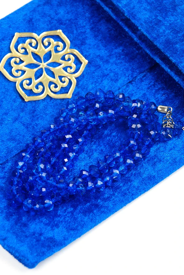 20 Adet Kadife Kaplı Yasin Kitabı - Çanta Boy - İsme Özel Plakalı - Tesbihli - Keseli - Kutulu - Lacivert Renk - Mevlit Hediyeliği - Resim 2