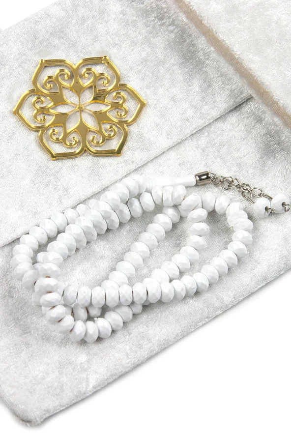 20 Adet Kadife Kaplı Yasin Kitabı - Çanta Boy - İsme Özel Plakalı - Tesbihli - Keseli - Kutulu - Beyaz Renk - Mevlit Hediyeliği - Resim 2