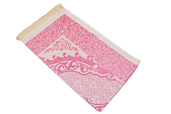 Seccadeli ve İnci Tesbihli Özel Silindir Kutulu Set Pembe  Renk - Resim 5