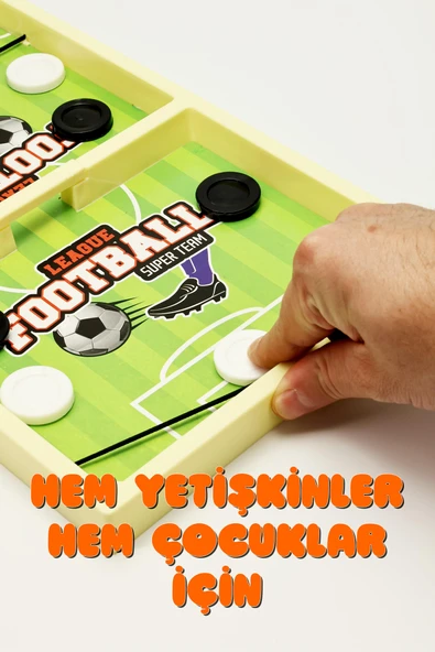 Lastik Fırlatmalı Futbol Şut ve Gol Hızlı Sapan Masa Futbol Oyunu Çocuk Odaklanma Zeka Kutu Oyunu - 8