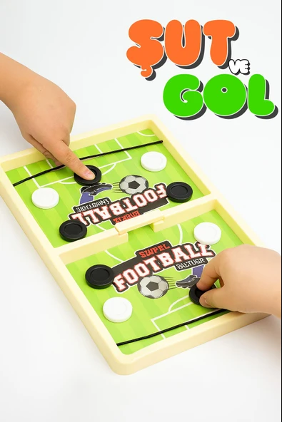 Lastik Fırlatmalı Futbol Şut ve Gol Hızlı Sapan Masa Futbol Oyunu Çocuk Odaklanma Zeka Kutu Oyunu