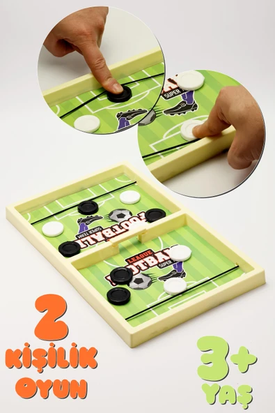 Lastik Fırlatmalı Futbol Şut ve Gol Hızlı Sapan Masa Futbol Oyunu Çocuk Odaklanma Zeka Kutu Oyunu - 3