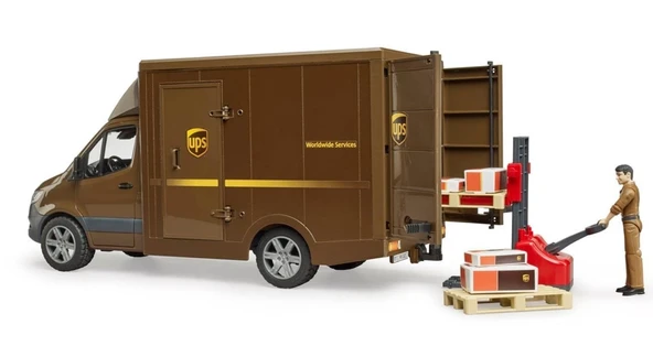 Bruder Mercedes Benz Sprinter Ups Kargo Aracı Transpalet - Resim 4