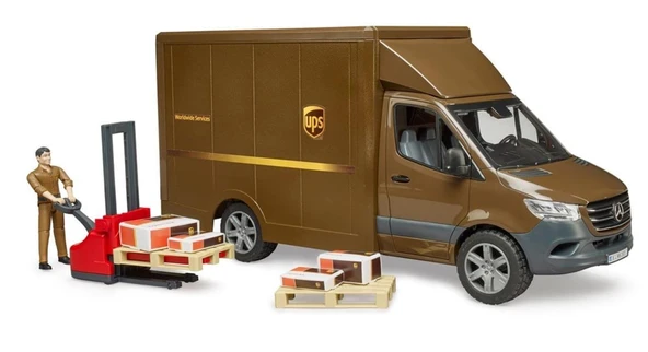 Bruder Mercedes Benz Sprinter Ups Kargo Aracı Transpalet - Resim 6