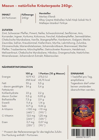 Merkez Efendi Özel Seri 240 gr Premium Erkekler için özel (Natural Energy ) - Resim 4