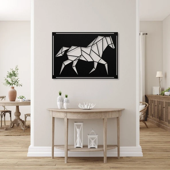 Geometrik At Dekoratif dekor tablo ürün görseli