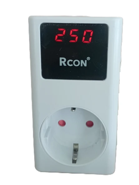 Rcon ayarlanabilir voltaj akım koruma prizi ev tipi tek faz led ekranlı çocuk yıldırım koruma