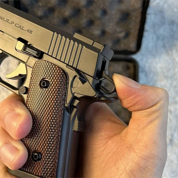 Dan Wesson 10mm Minyatür Tabanca Metal Doldurulabilir Torch Çakmak Yeşil - Resim 6