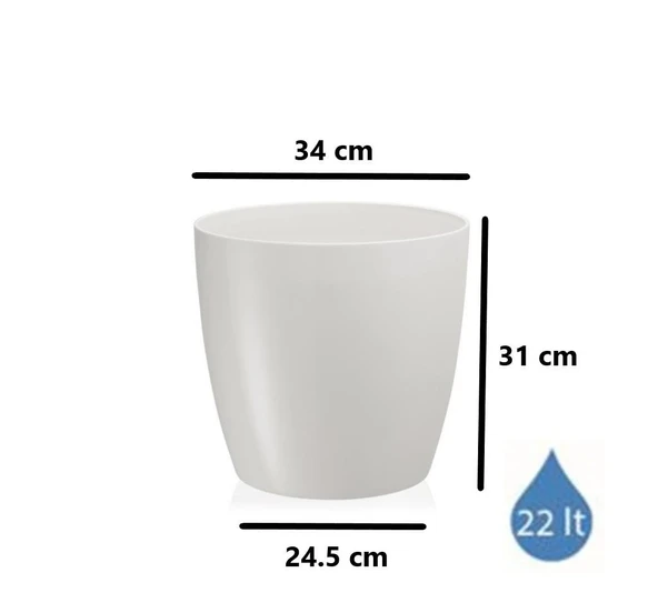 Omnipazar SO-YK05 Yakut Saksı Takımı Separetörlü 22 Lt 3 Adet Beyaz - 2