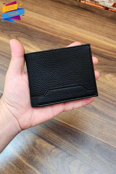 Erkek Cüzdan | deri basklı | 9 Kart Cepli | Modern Tasarım | Siyah Renk ürün görseli